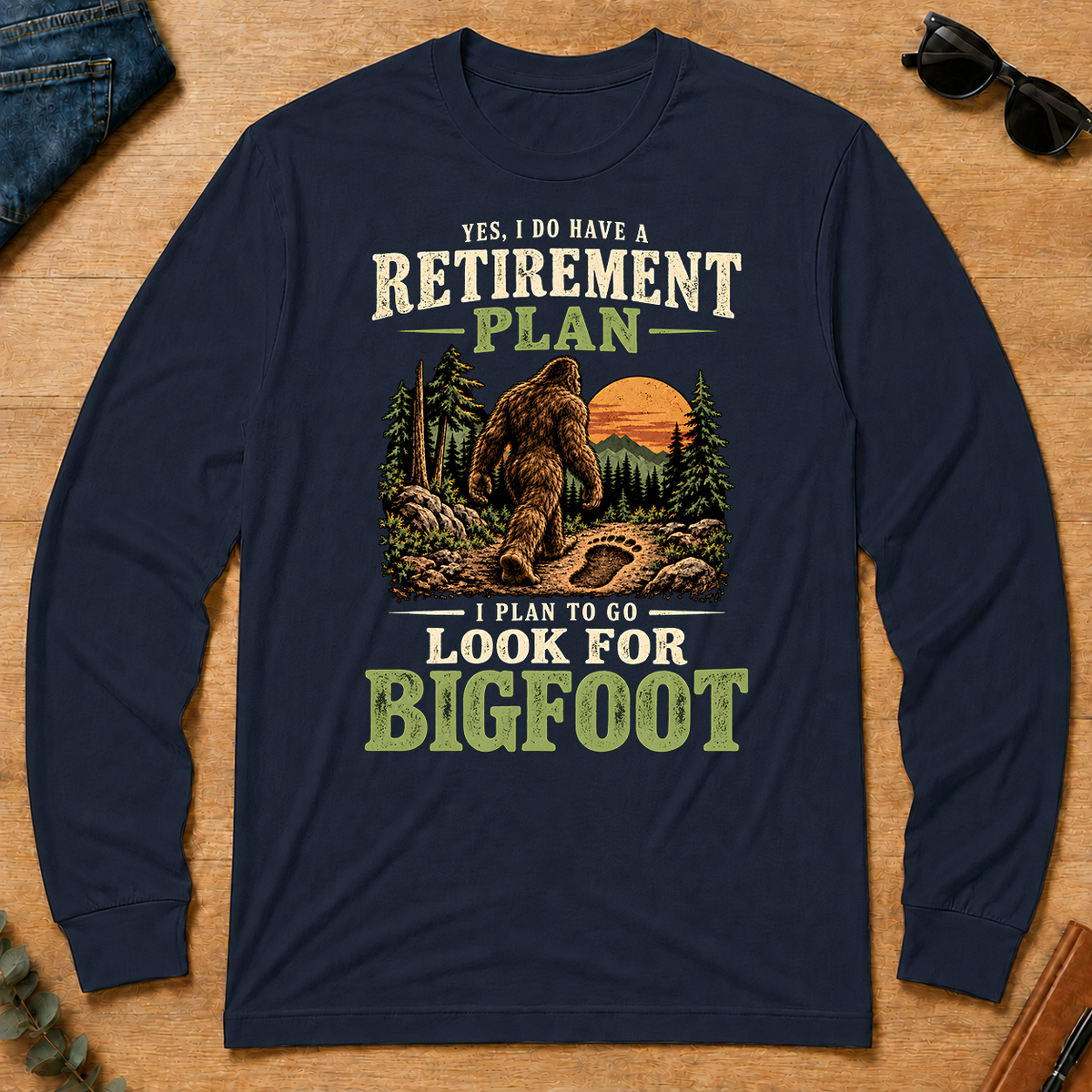 I Plan To Go Look For Bigfoot - navy - LST2D-Navy