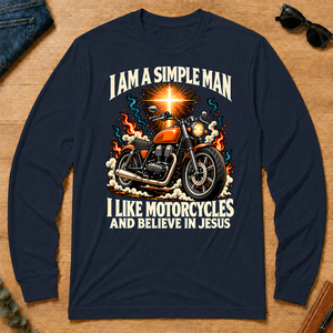 I Like Motorcycles & Believe In Jesus - navy - LST2D-Navy