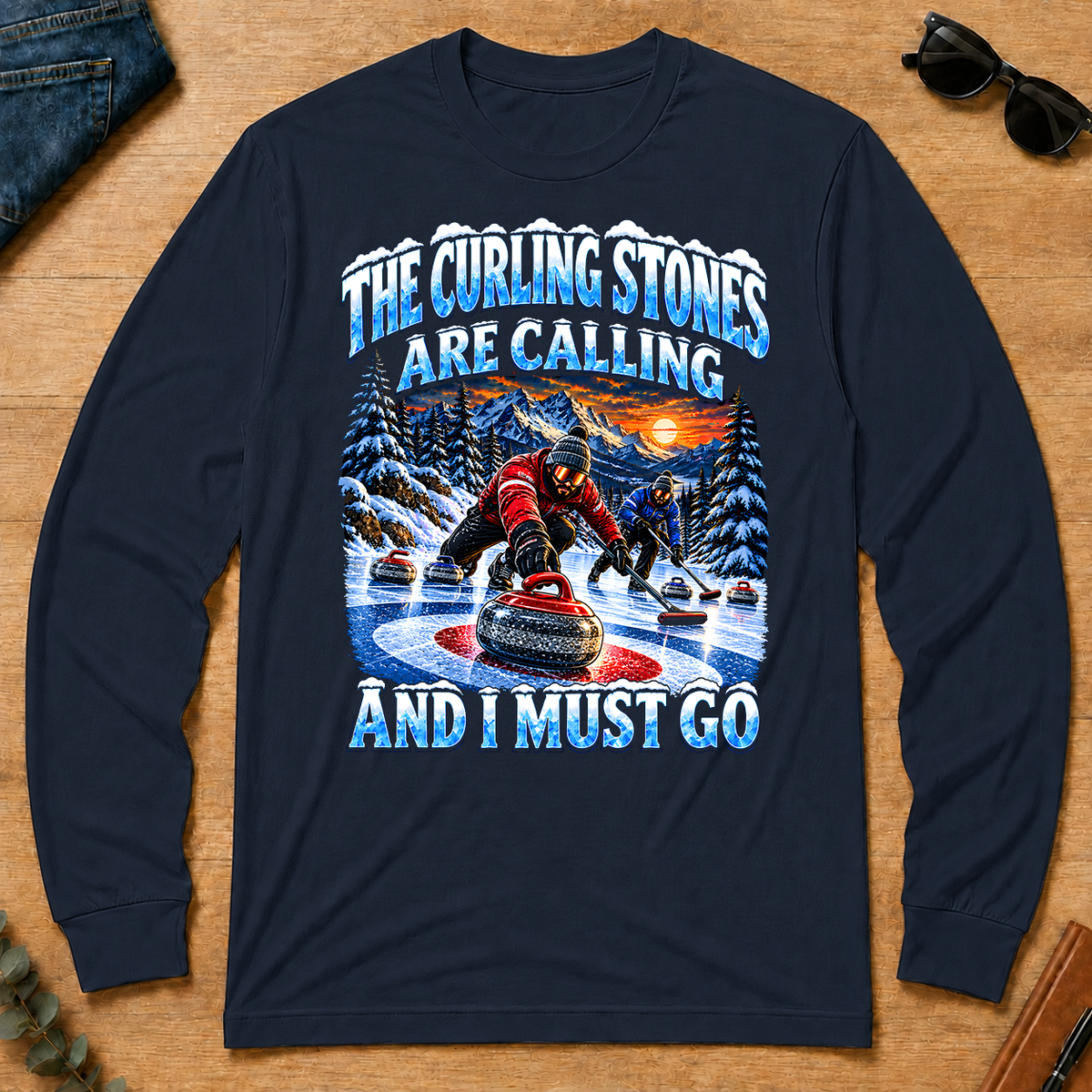 Curling Stones Are Calling And I Must Go - navy - LST2D-Navy