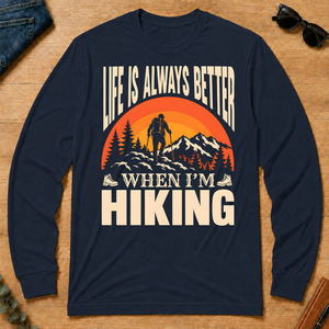 Vintage Life Is Always Better When I Am Hiking - navy - LST2D-Navy