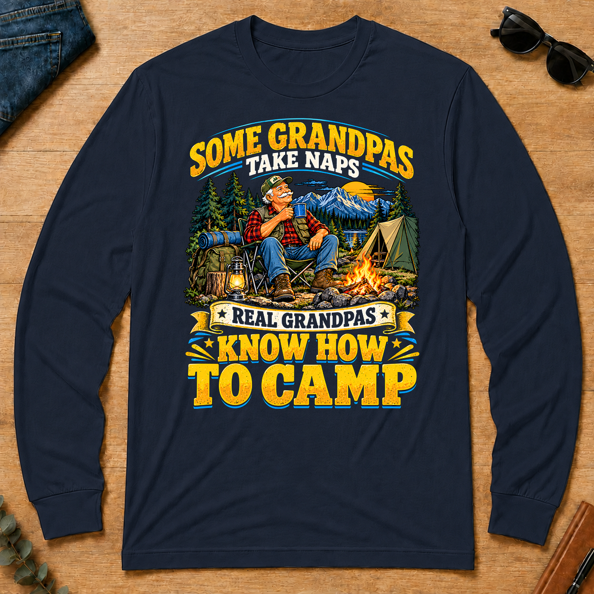 Real Grandpas Know How To Camp - navy - LST2D-Navy