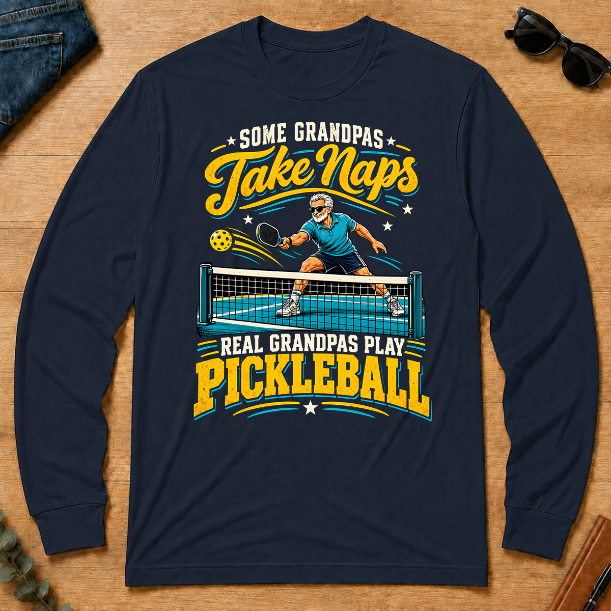 Grandpas Play Pickleball - navy - LST2D-Navy
