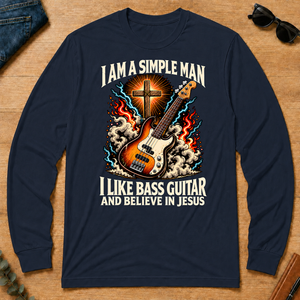 I Like Bass Guitar & Believe In Jesus - navy - LST2D-Navy