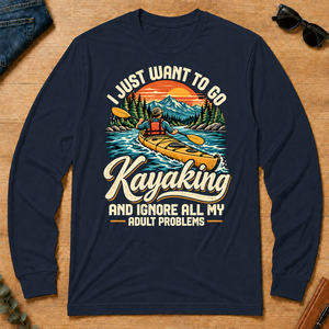 I Just Want To Go Kayaking & Ignore All Adult Problems - navy - LST2D-Navy