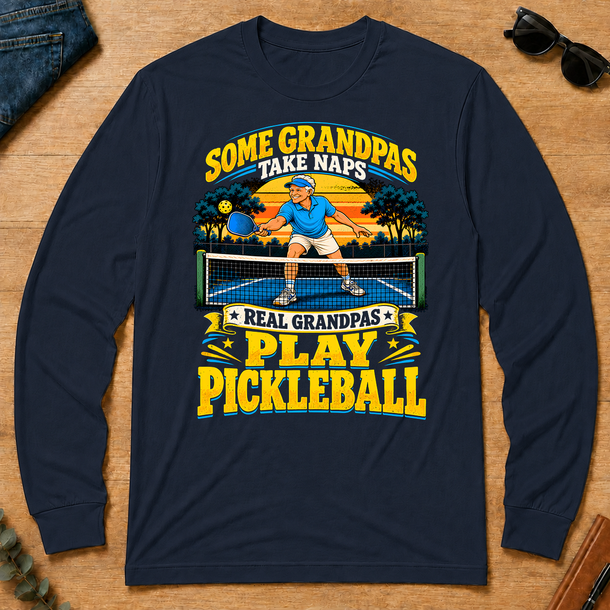 Real Grandpas Play Pickleball - navy - LST2D-Navy