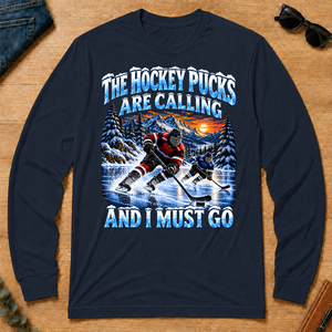 Hockey Pucks Are Calling And I Must Go - navy - LST2D-Navy