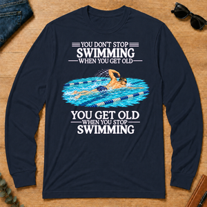Old Man Don't Stop Swimming - navy - LST2D-Navy