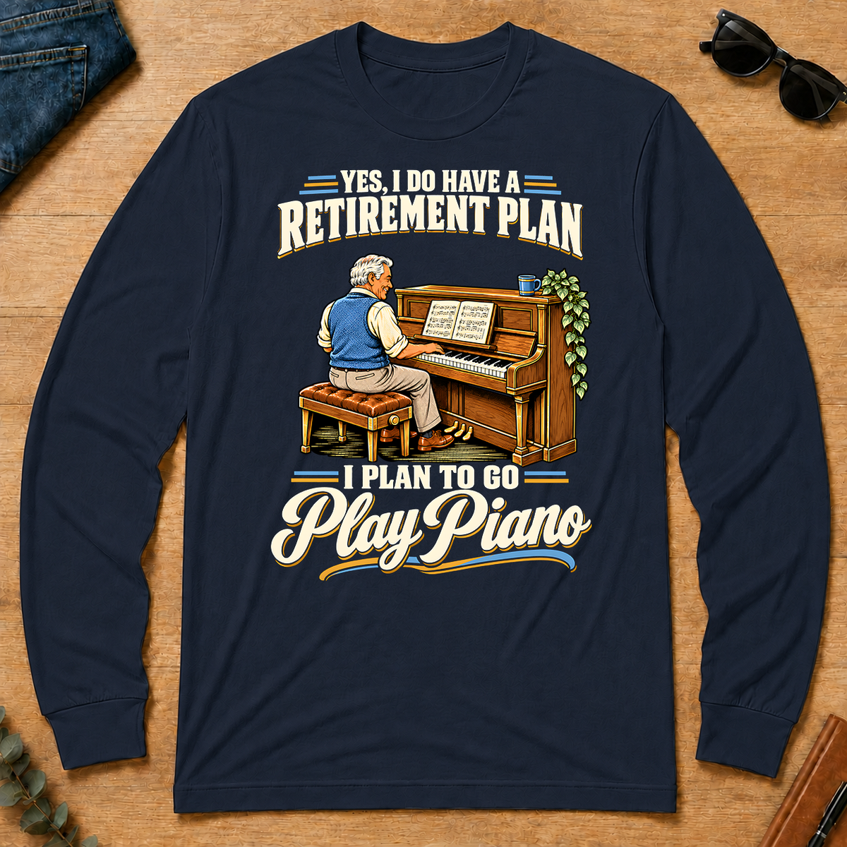 I Plan To Go Play Piano - navy - LST2D-Navy