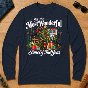 Wonderful Christmas Dachshund - navy - LST2D-Navy
