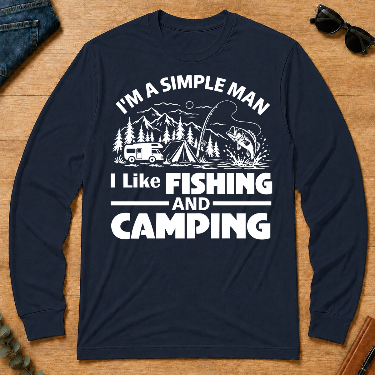 I Like Fishing And Camping - navy - LST2D-Navy