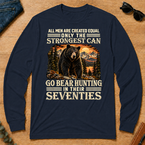 Vintage Bear Hunting Strongest Man In Seventies - navy - LST2D-Navy