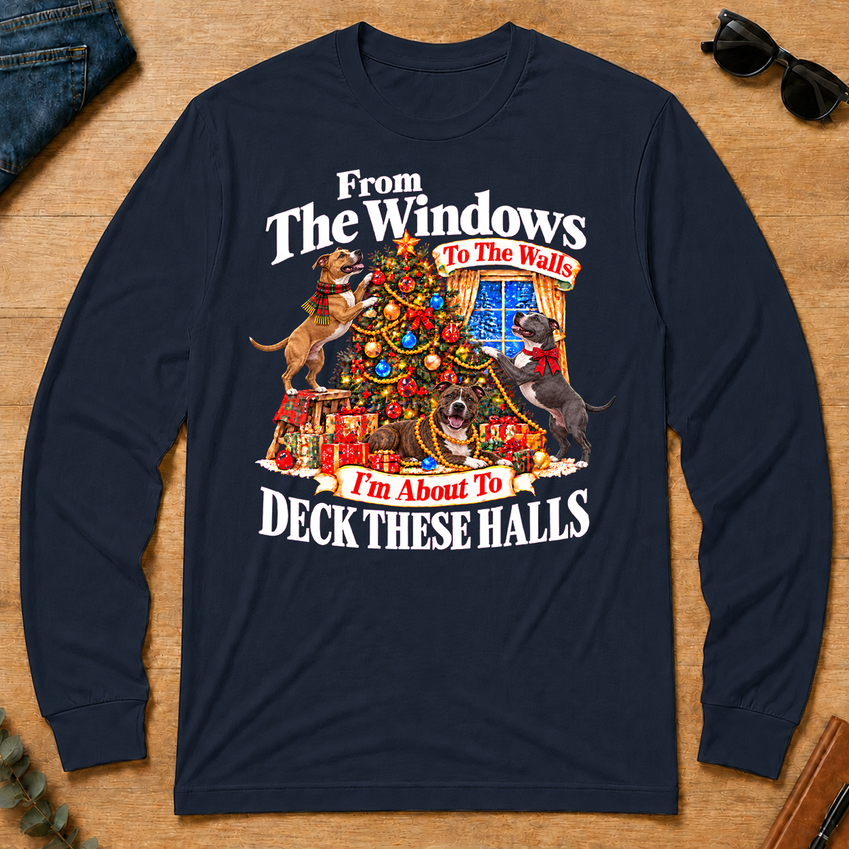 From the Windows to the Walls American Pit Bull Terrier - navy - LST2D-Navy