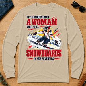 A Woman Still Snowboards In Her 70s - sand - LST2D-Sand
