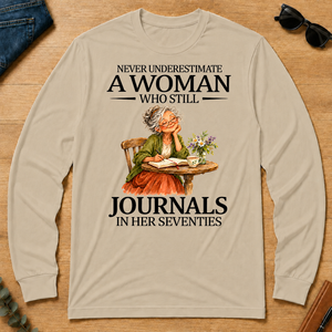 Funny A Woman Still Journals In Her Seventies - sand - LST2D-Sand