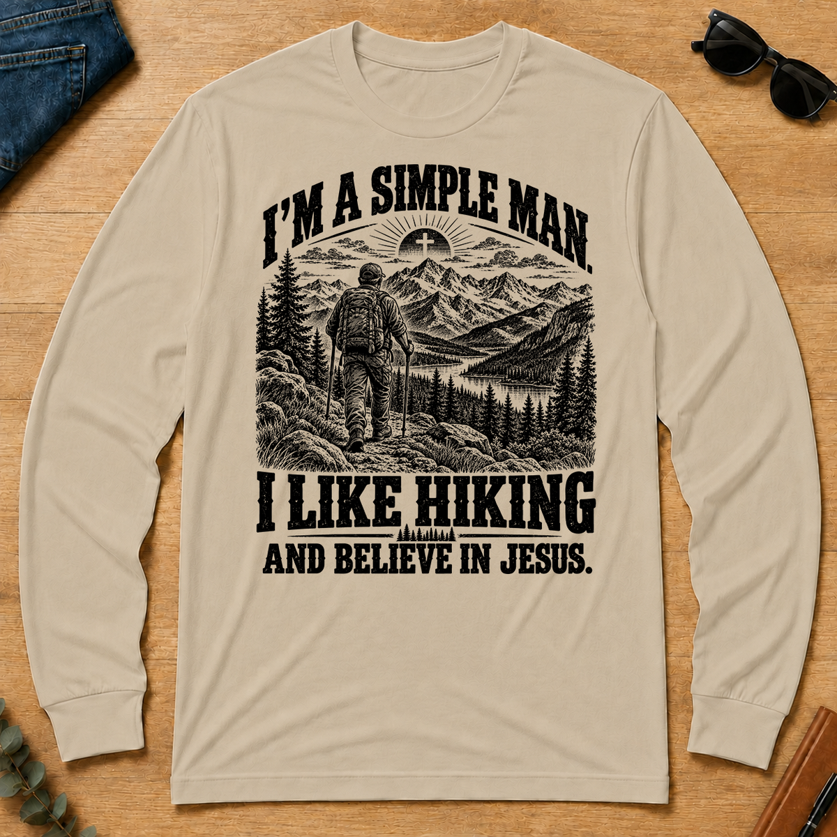 I like Hiking Believe In Jesus - sand - LST2D-Sand