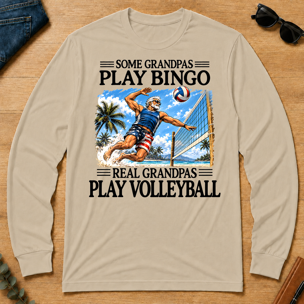 Some Grandpas Play Bingo Real Grandpas Play Volleyball - sand - LST2D-Sand