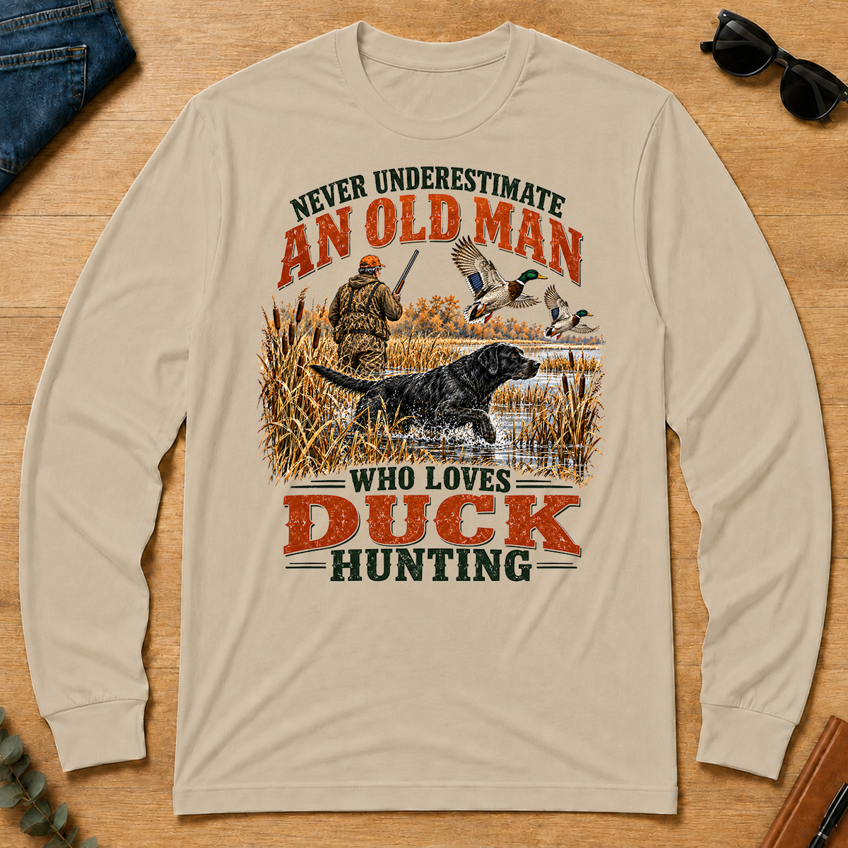 An Old Man Loves Duck Hunting - sand - LST2D-Sand