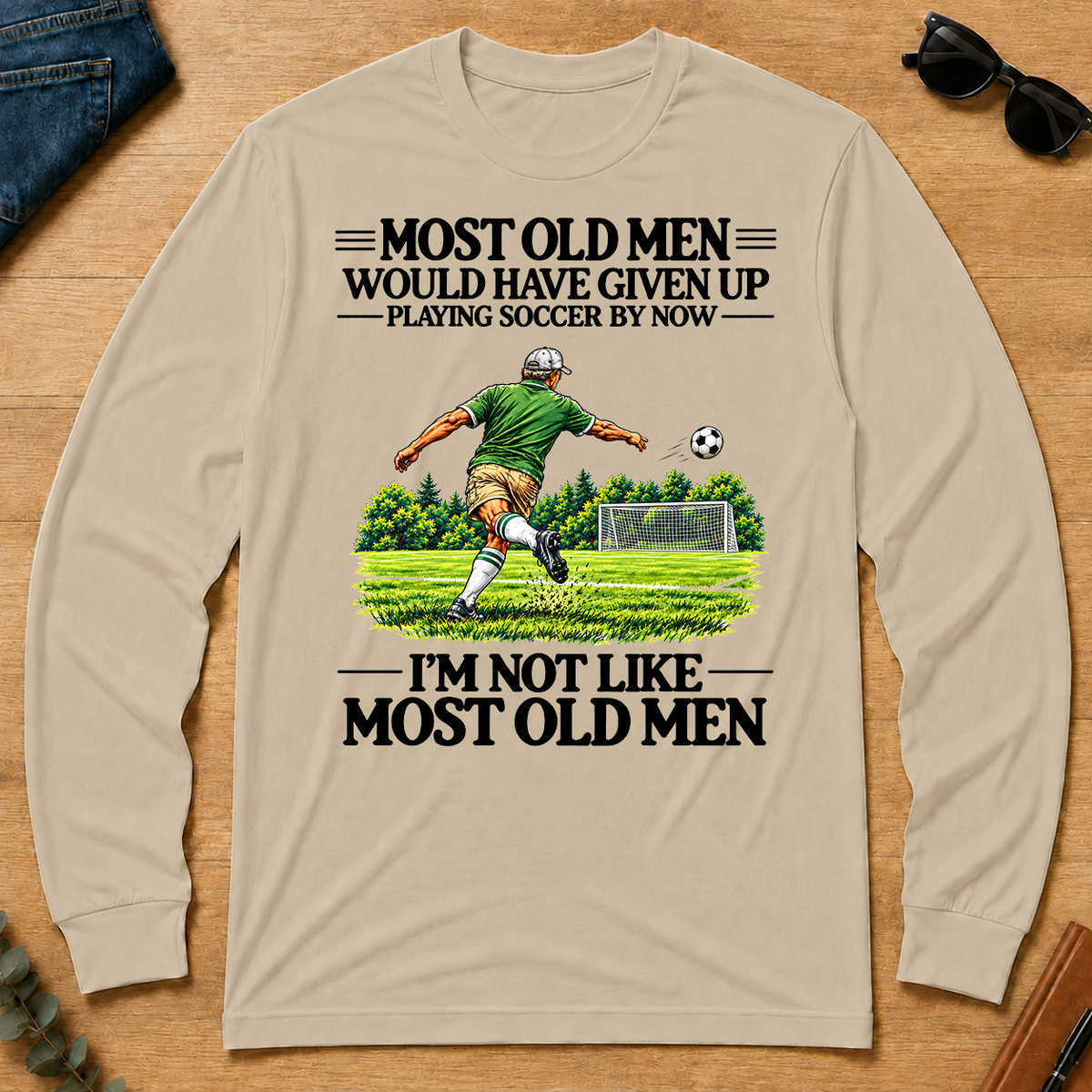 Most Old Man Would Have Given Up Playing Soccer - sand - LST2D-Sand