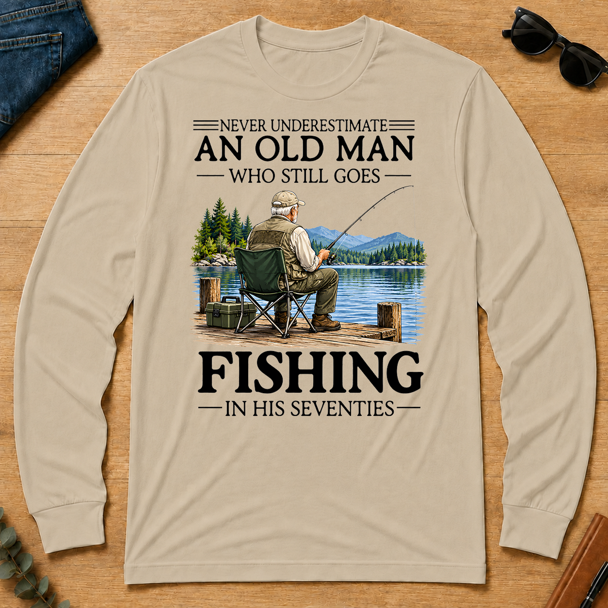 An Old Man Who Still Goes Fishing In His Seventies - sand - LST2D-Sand