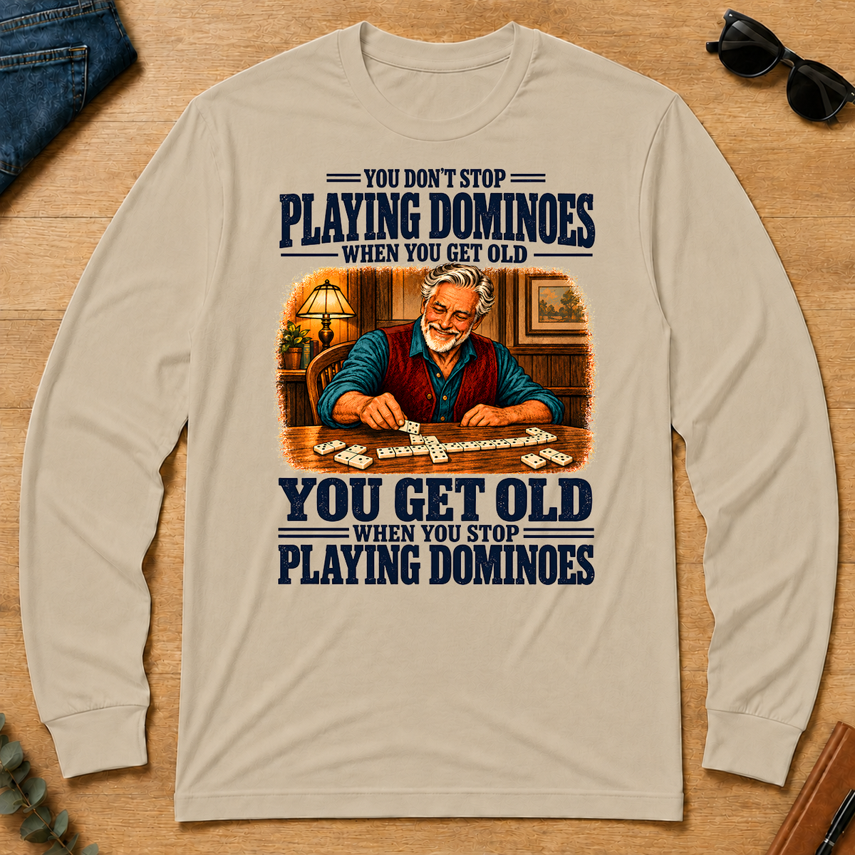 You Get Old When You Stop Playing Dominoes - sand - LST2D-Sand