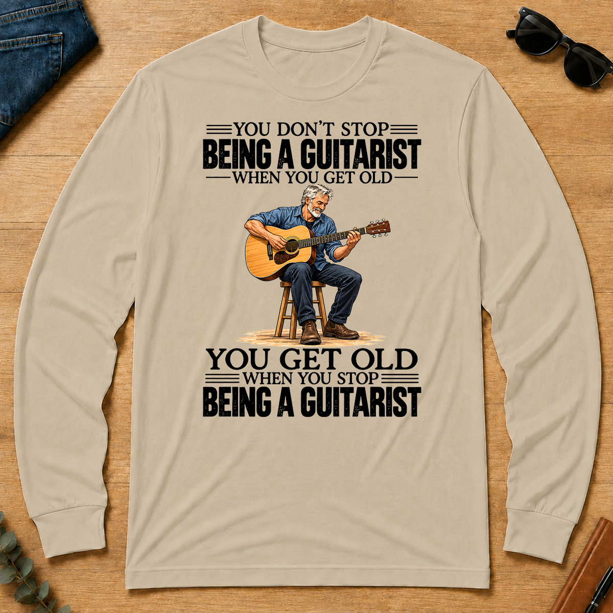 Vintage You Get Old When You Stop Being A Guitarist - sand - LST2D-Sand