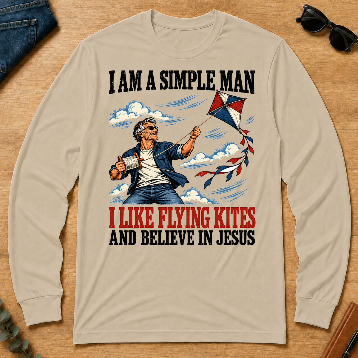 I Like Flying Kites And Believe In Jesus - sand - LST2D-Sand