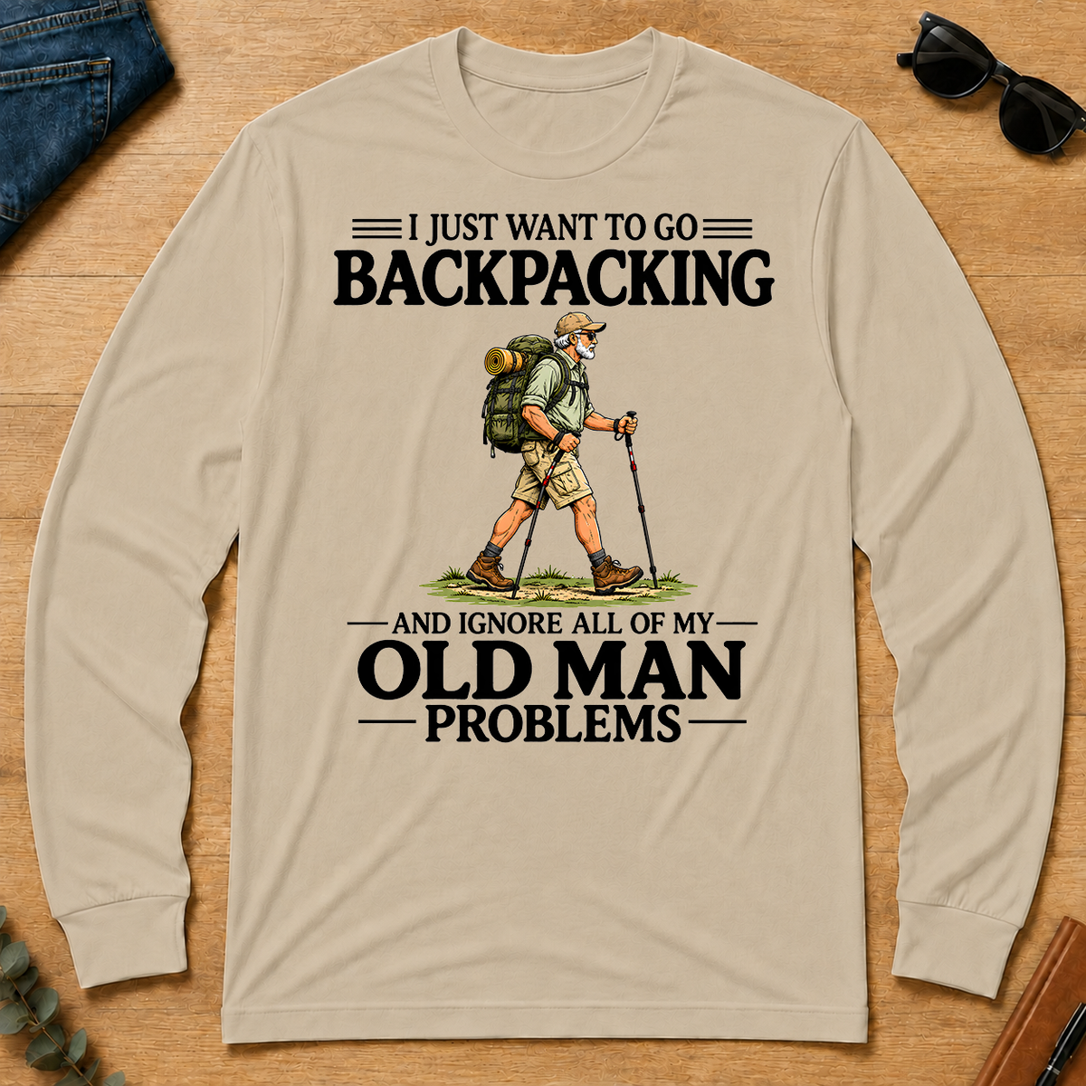 I Just Want To Go Backpacking Vintage - sand - LST2D-Sand