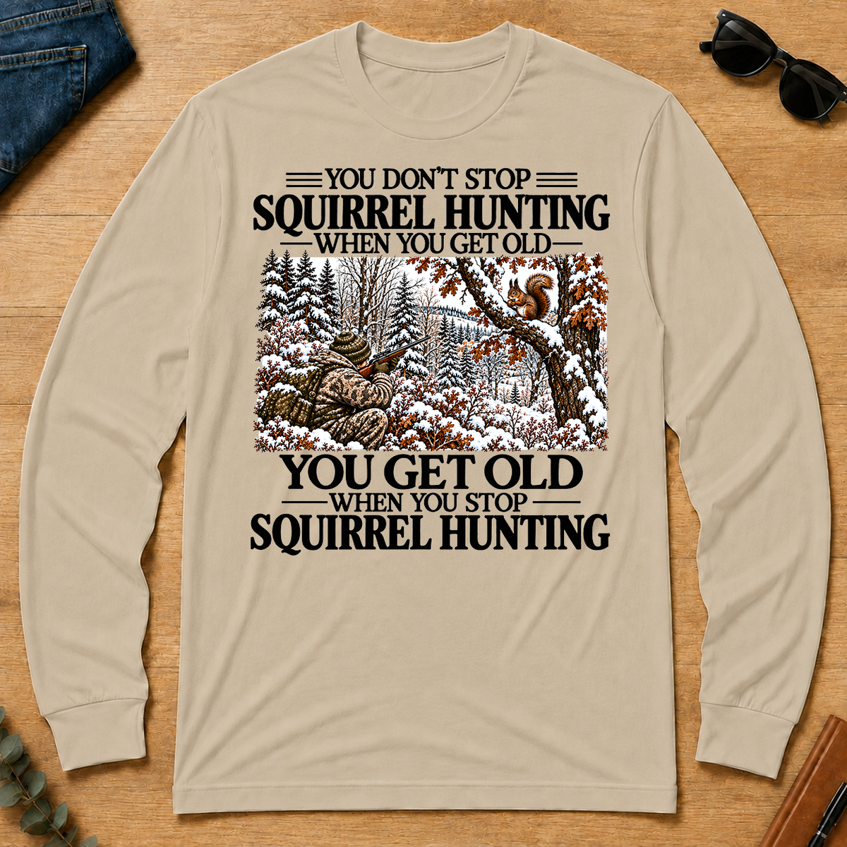 Don't Stop Winter Squirrel Hunting Snow - sand - LST2D-Sand