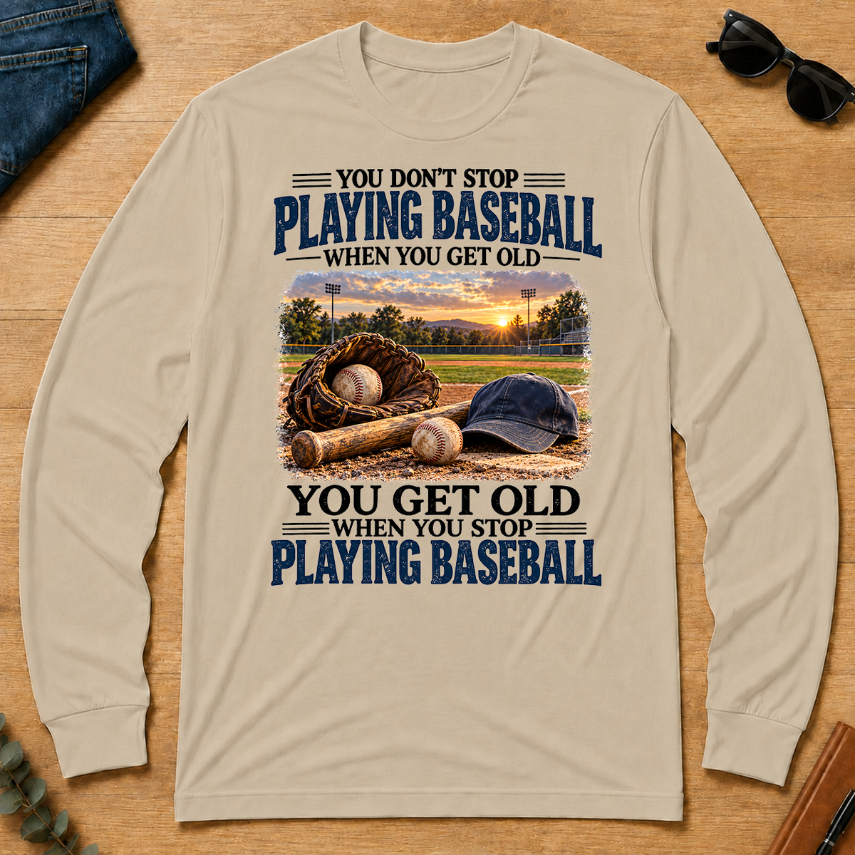 Playing Baseball You Get Old When You Stop - sand - LST2D-Sand