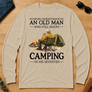 An Old Man Who Still Enjoys Camping In His Seventies - sand - LST2D-Sand