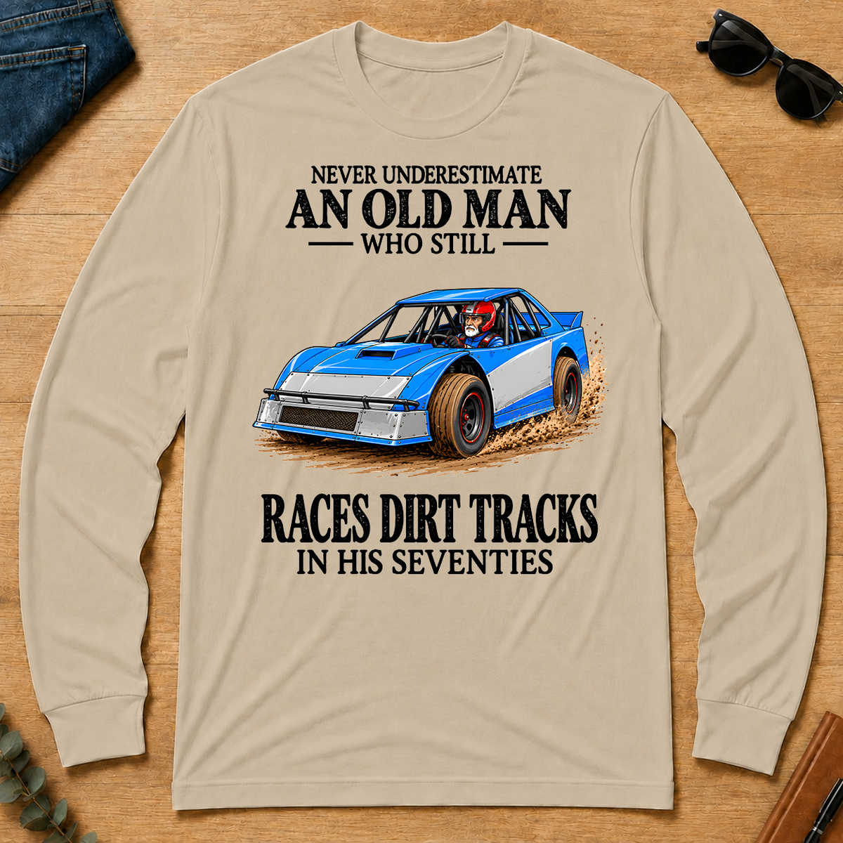 An Old Man Still Races Dirt Tracks In His Seventies - sand - LST2D-Sand