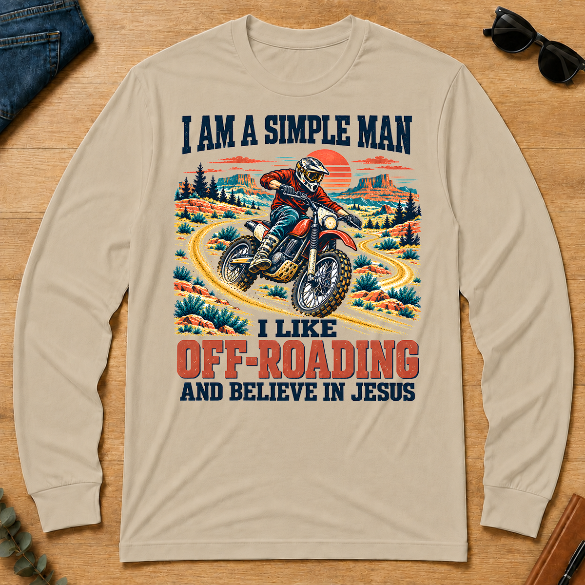 I Like Off-roading And Believe In Jesus - sand - LST2D-Sand