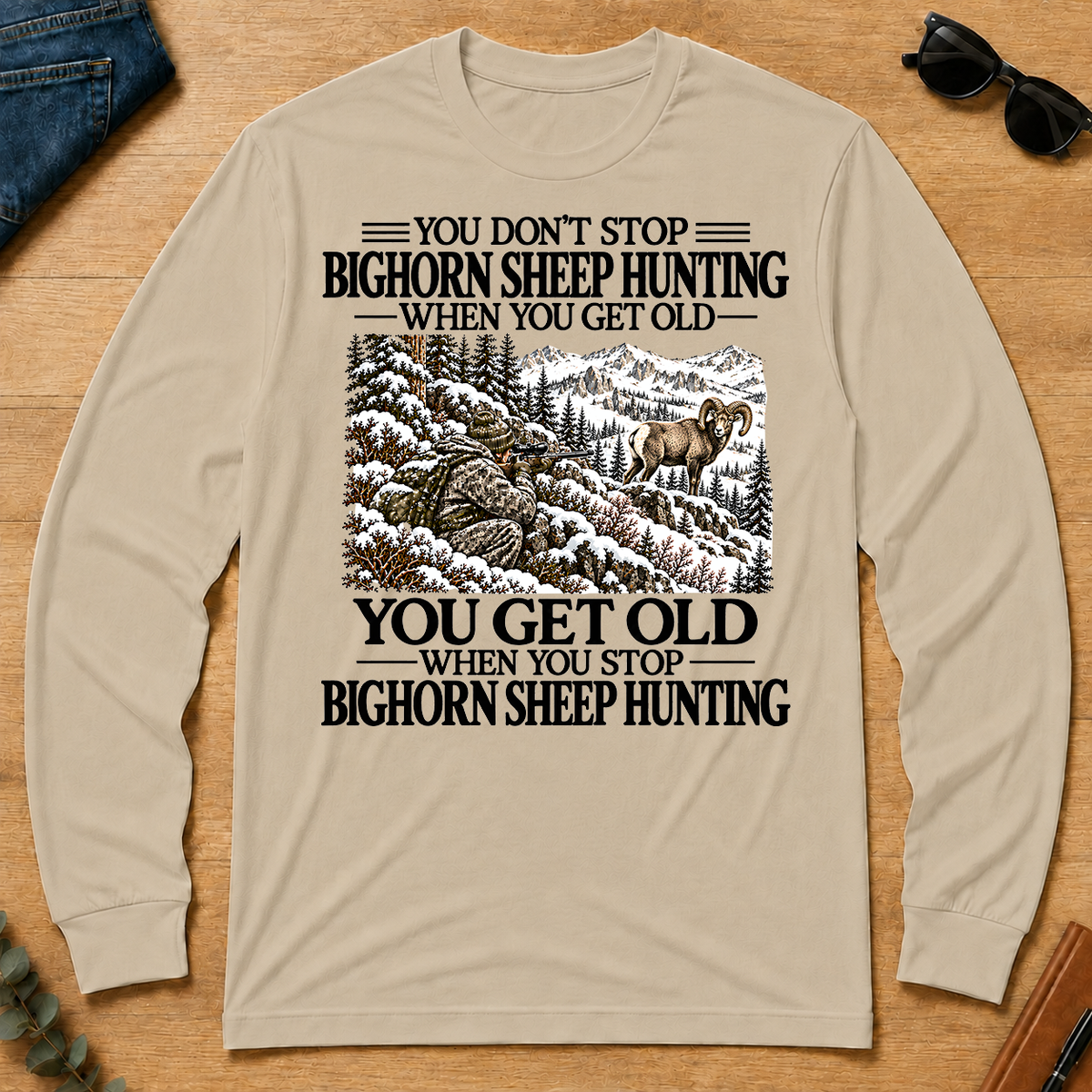 Don't Stop Bighorn Sheep Hunting Snow - sand - LST2D-Sand