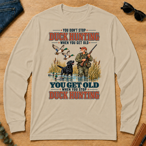 You Get Old When You Stop Duck Hunting With Labrador - sand - LST2D-Sand