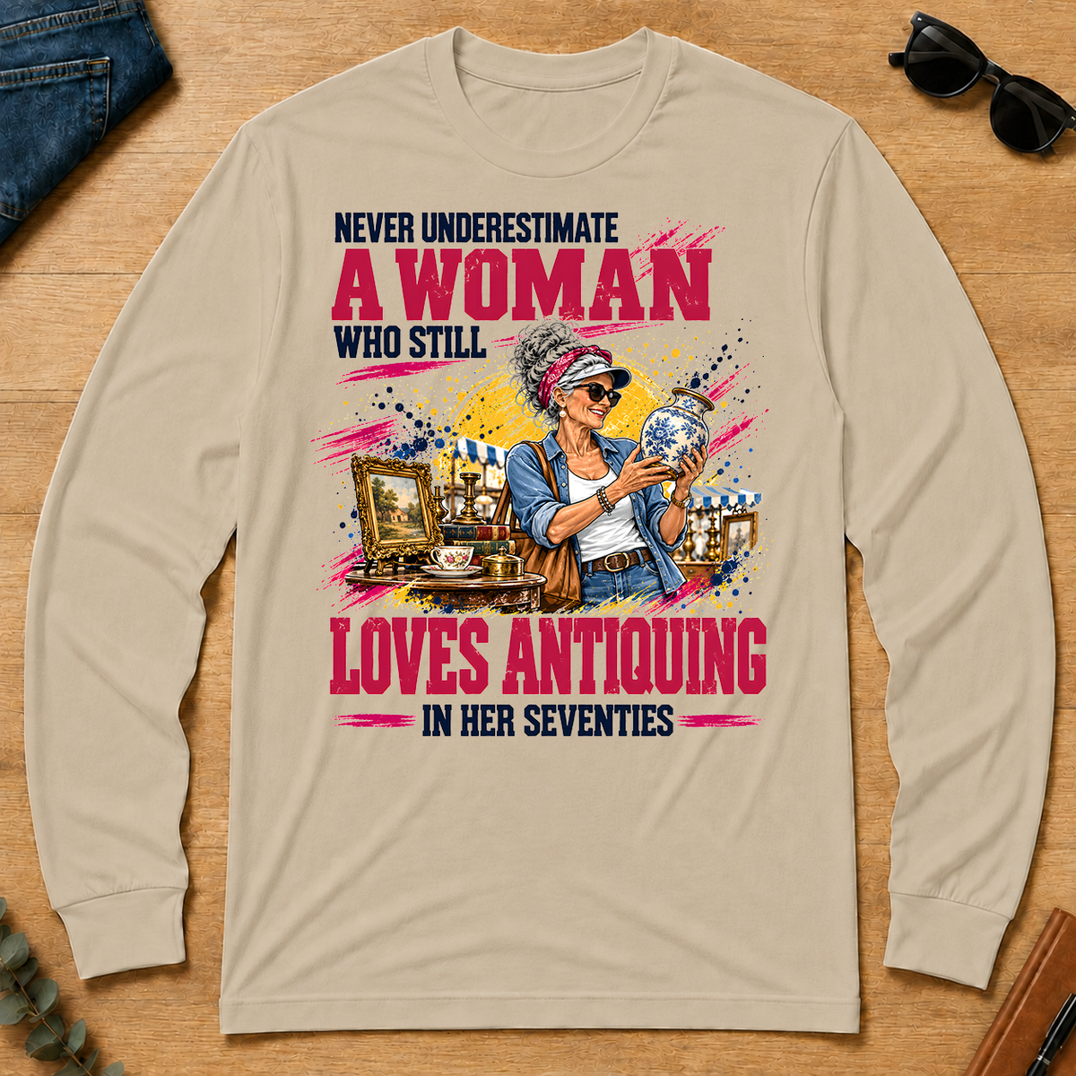 A Woman Still Loves Antiquing In Her 70s - sand - LST2D-Sand