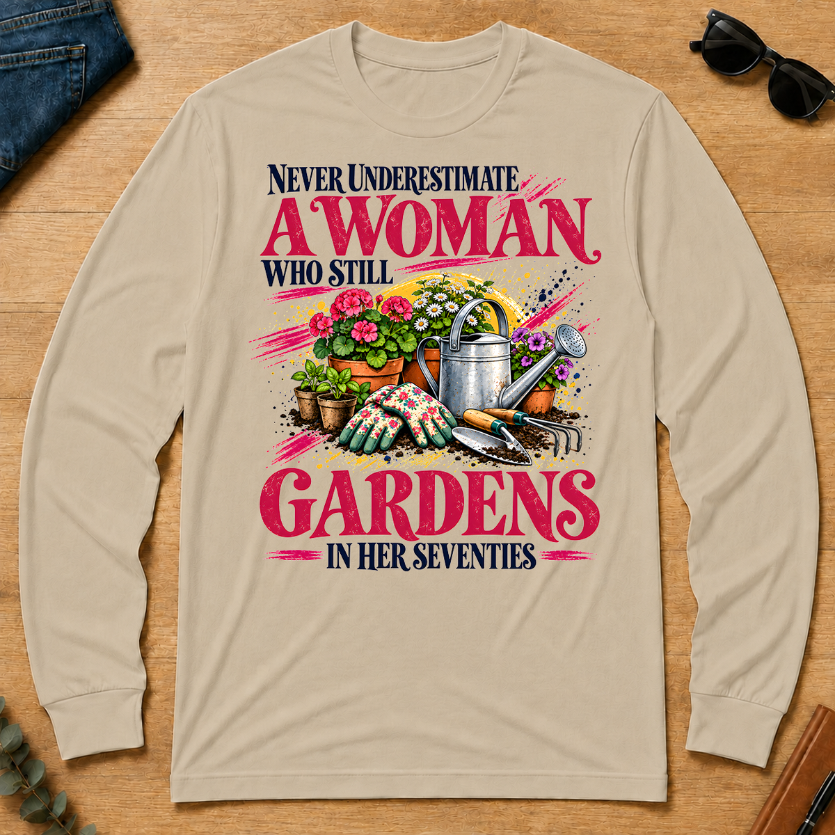 A Woman Still Gardens In Her Seventies - sand - LST2D-Sand