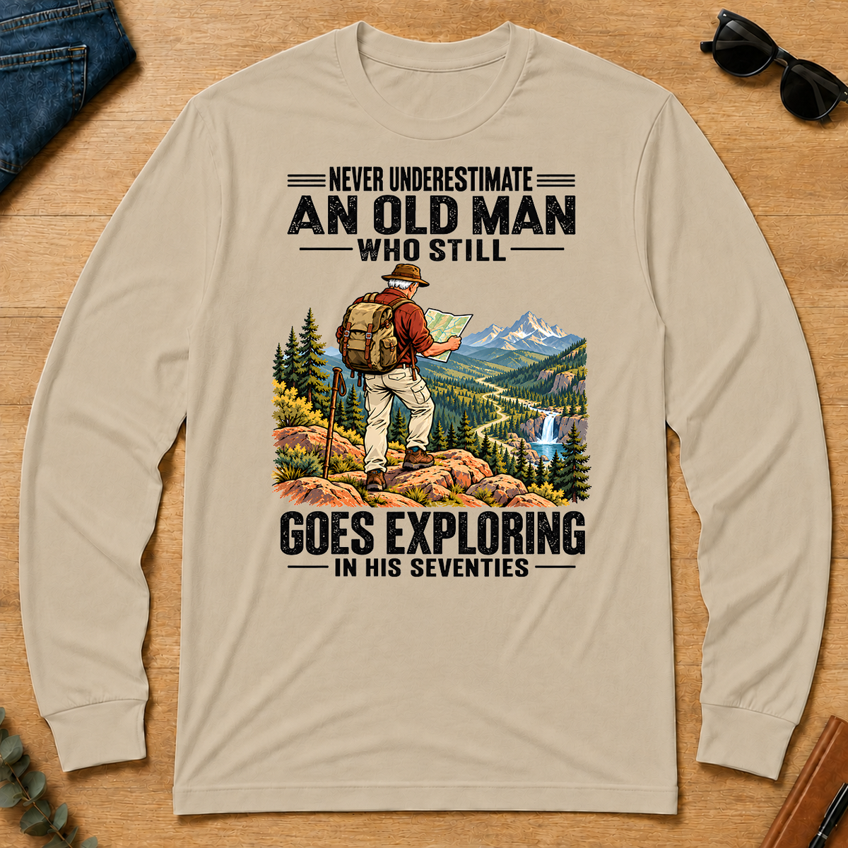 An Old Man Still Goes Exploring In His 70s - sand - LST2D-Sand