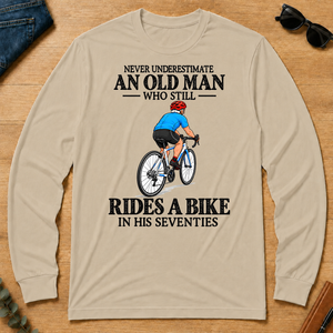 An Old Man Still Rides A Bike In His Seventies - sand - LST2D-Sand