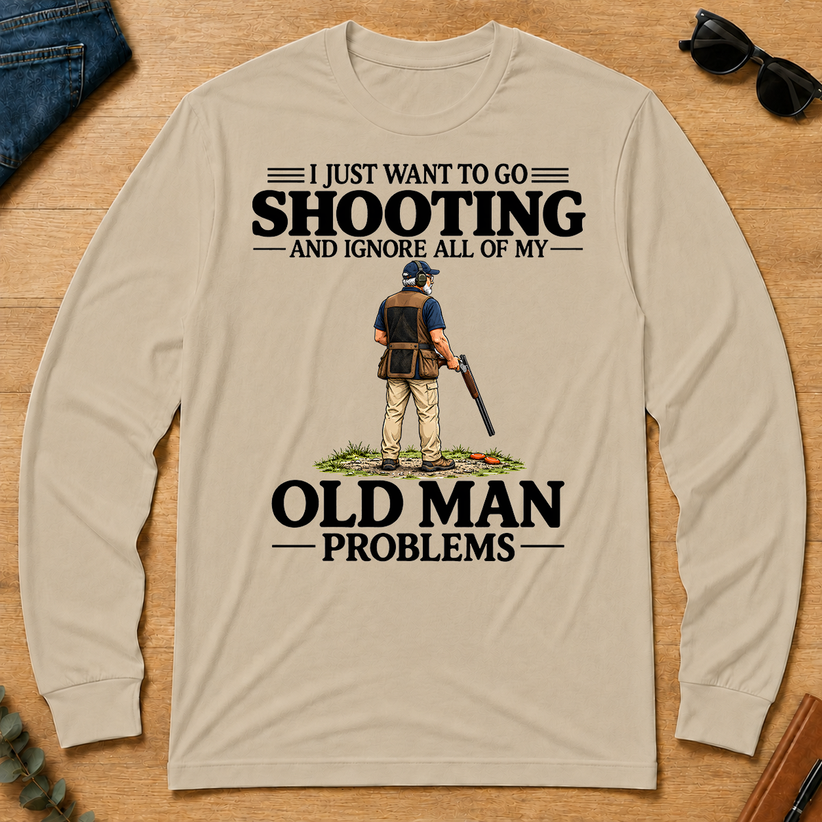 I Just Want To Go Shooting Vintage - sand - LST2D-Sand