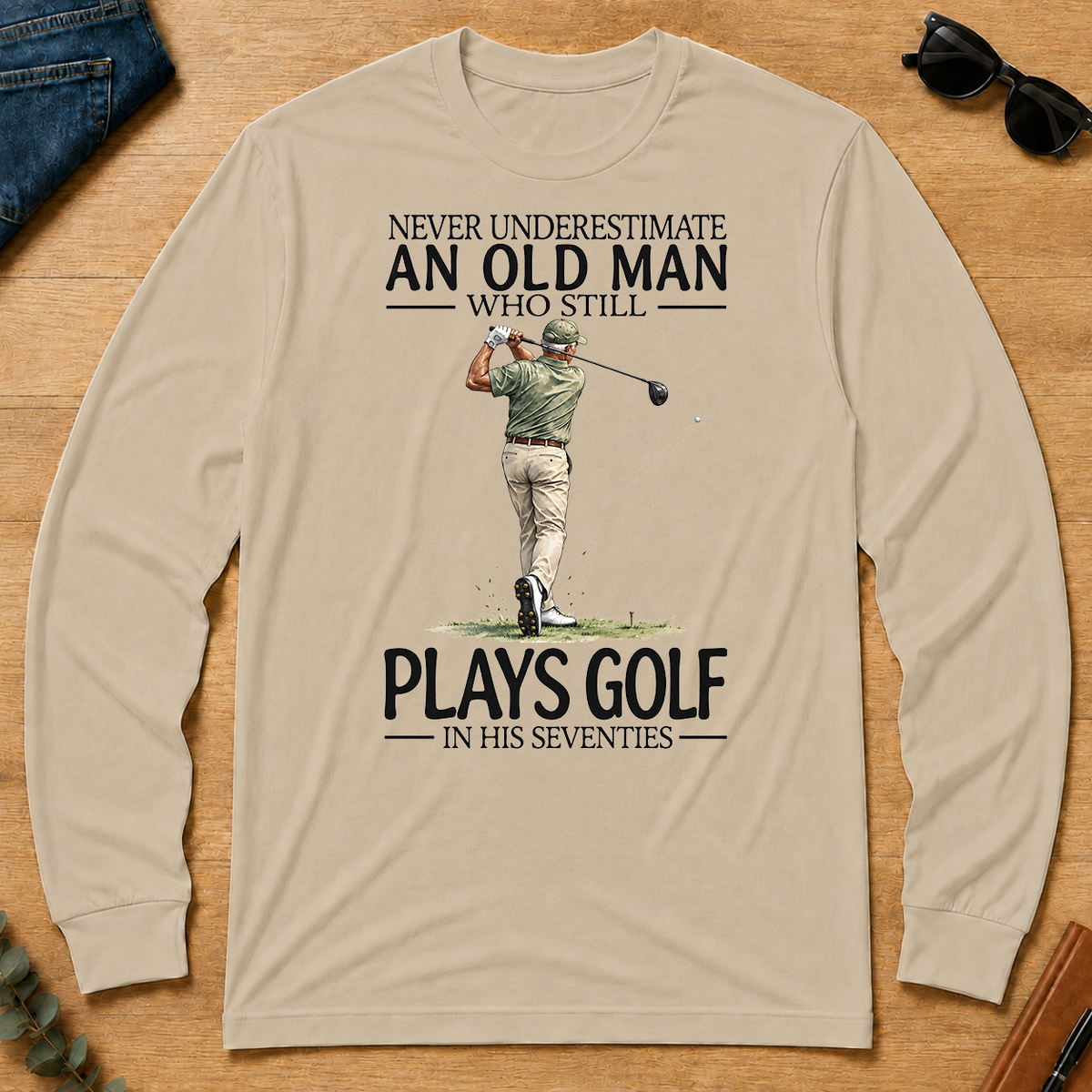 An Old Man Who Still Plays Golf In His Seventies - sand - LST2D-Sand