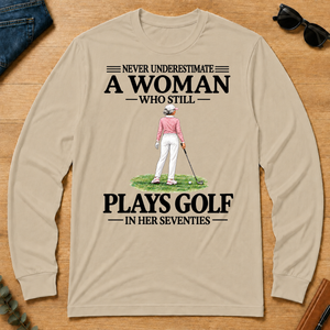 A Woman Still Plays Golf In Her Seventies - sand - LST2D-Sand
