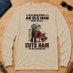 An Old Man Still Cuts Hair In His 70s - sand - LST2D-Sand