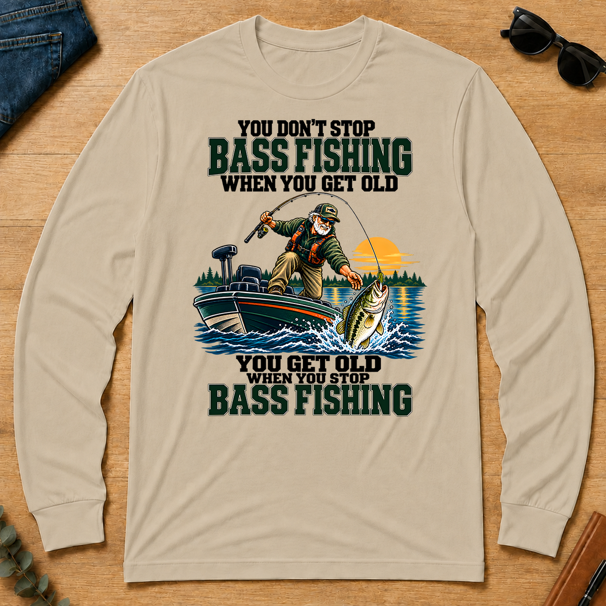 You Don't Stop Bass Fishing When You Get Old - sand - LST2D-Sand