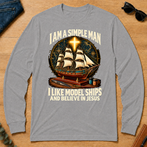 I Like Model Ships & Believe In Jesus - sport-grey - LST2D-SportGrey