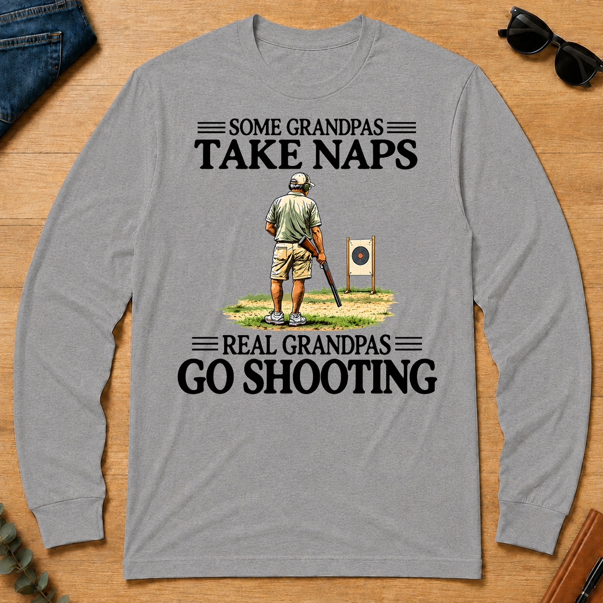 Real Grandpas Go Shooting Vintage - sport-grey - LST2D-SportGrey