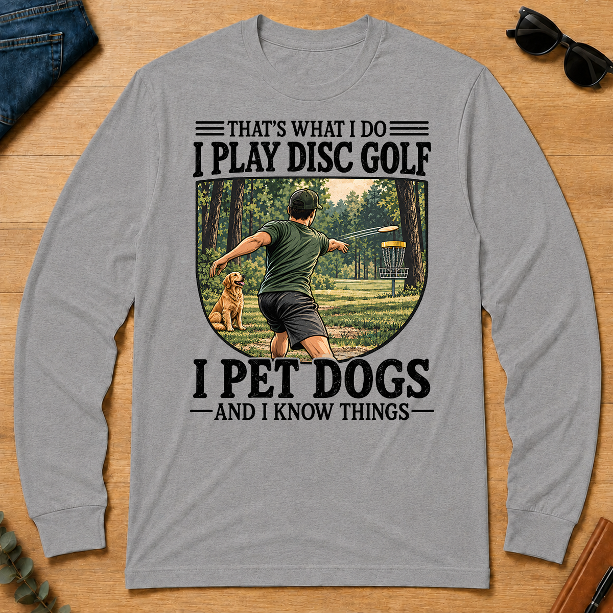 I Play Disc Golf And I Pet Dog - sport-grey - LST2D-SportGrey