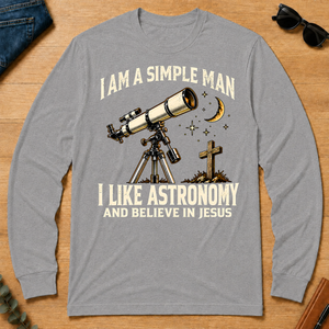 I Am Simple Man I Like Astronomy - sport-grey - LST2D-SportGrey