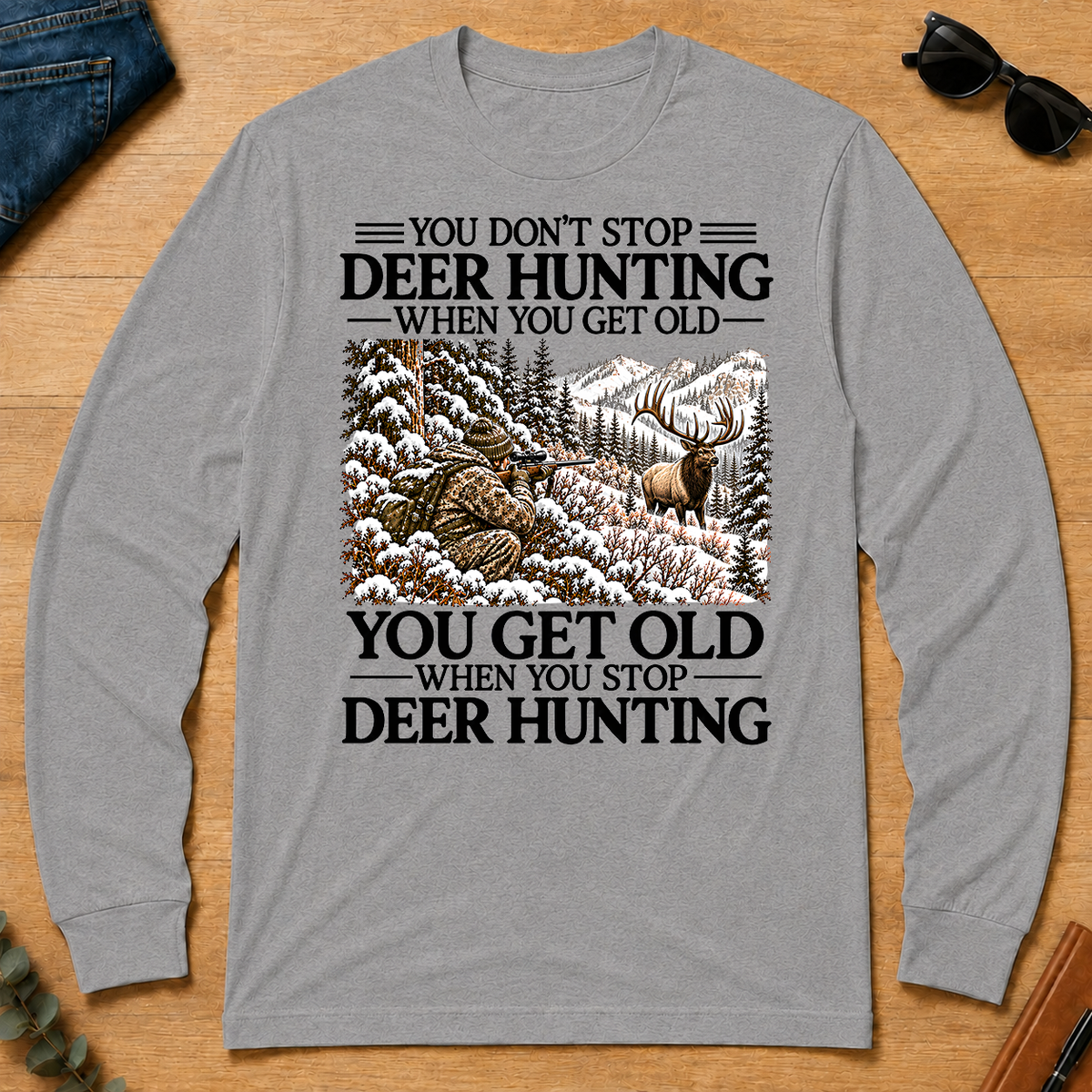 Don't Stop Elk Hunting Snow - sport-grey - LST2D-SportGrey