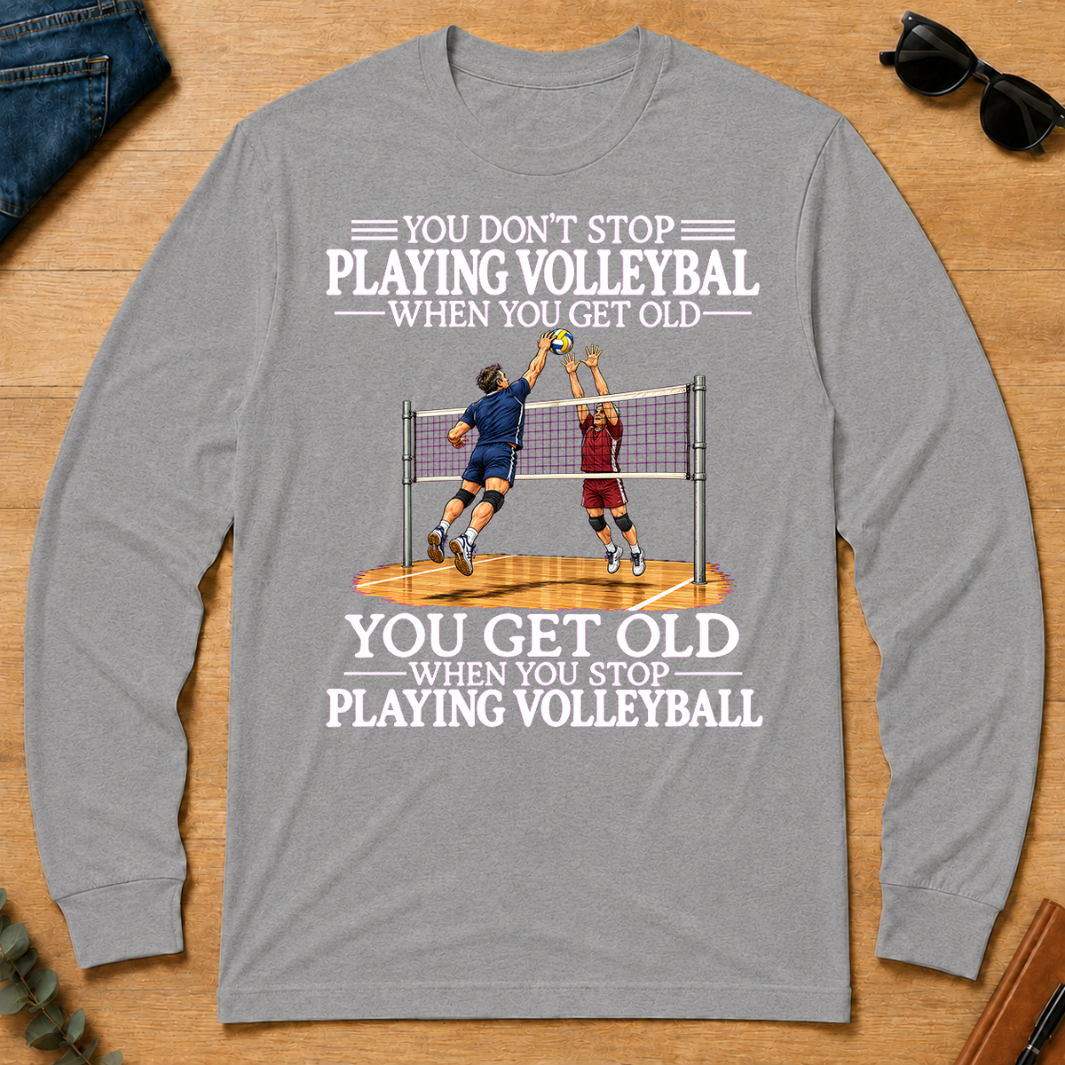 Old Man Don't Stop Volleyball - sport-grey - LST2D-SportGrey