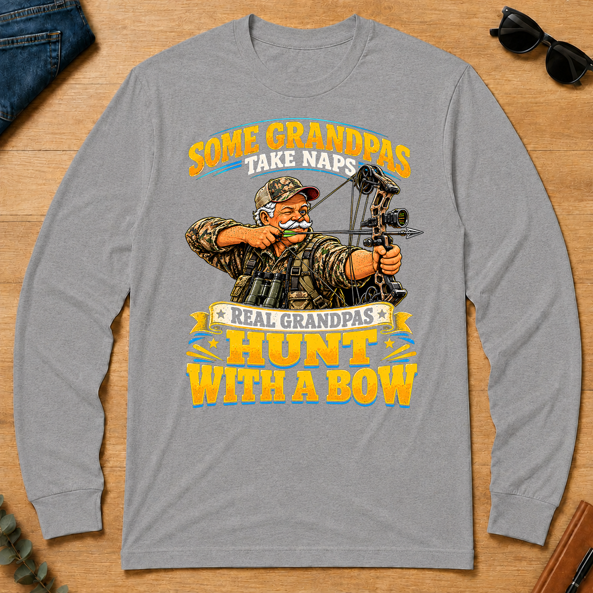 Real Grandpas Hunt With A Bow - sport-grey - LST2D-SportGrey